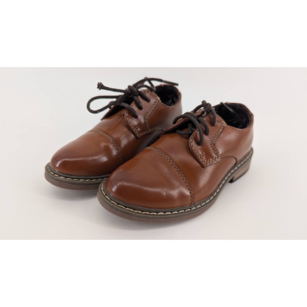 Bruno Marc Boys Cognac Brown Cap Toe Oxford Dress Shoes SBOX211K Size 10 Toddler - Picture 3 of 7